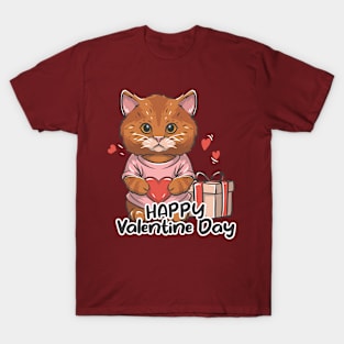 Cat Celebrate Valentine Day T-Shirt